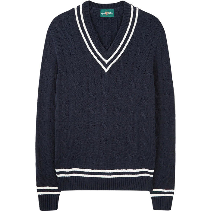 2023 Alan Paine Mens Cable Cricket Jumper 016P08 - Dark Navy